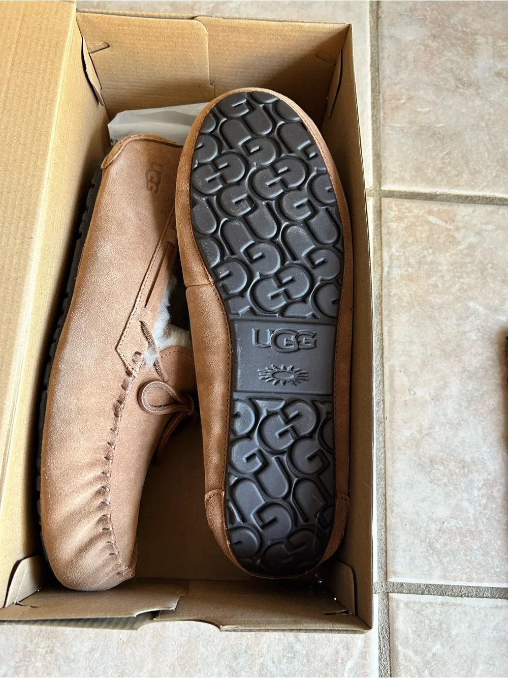 UGG Men’s Chestnut Suede Lined Moccasin Slippers